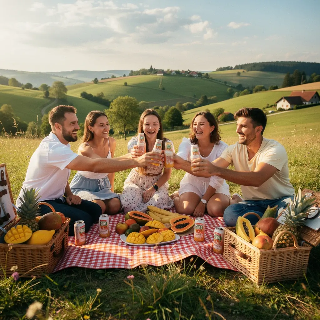 Čajová šálka s dekoratívnym plátkom guavy a citrónom