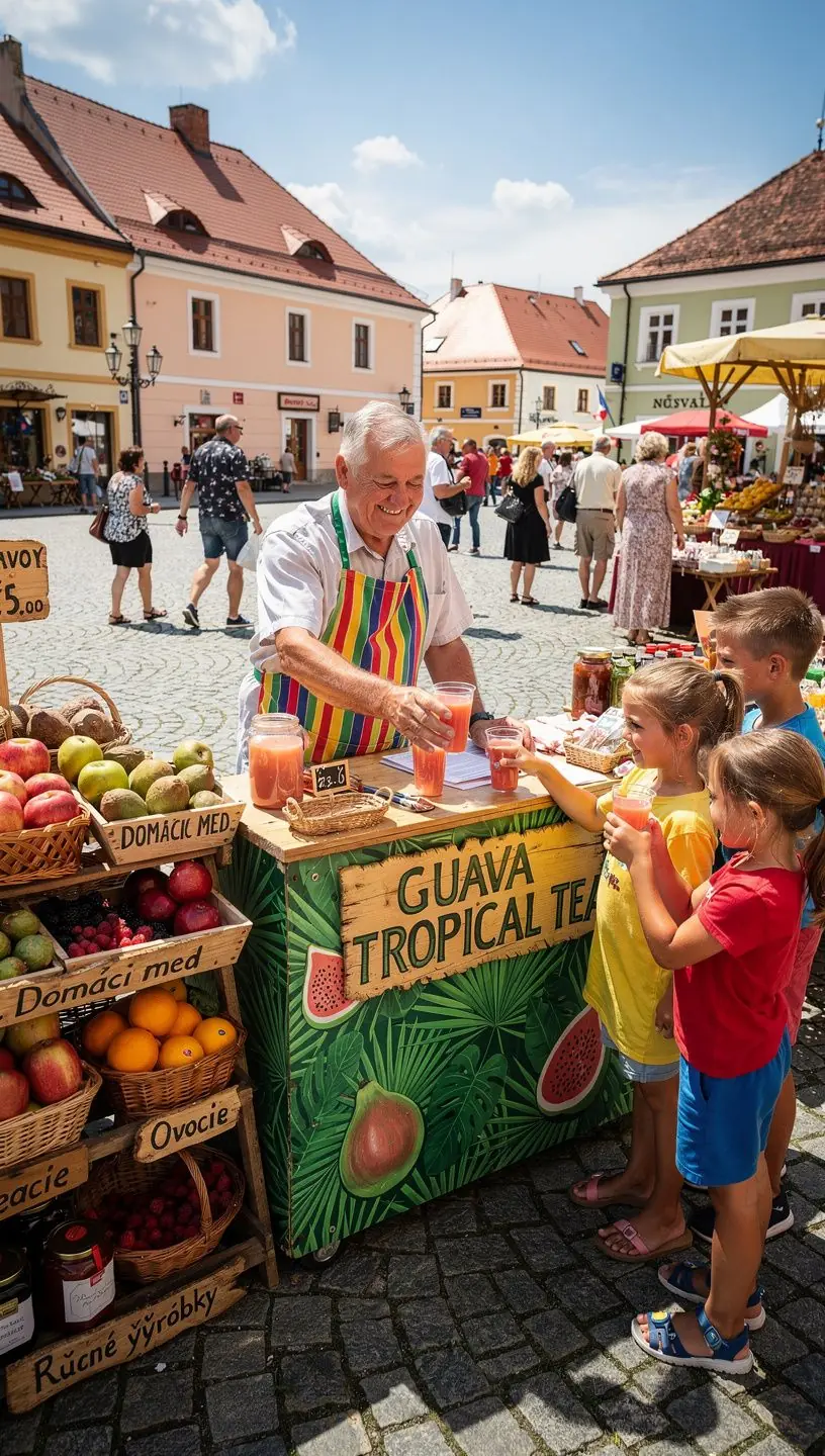 Zmes tropického ovocia s guavou a ananásom