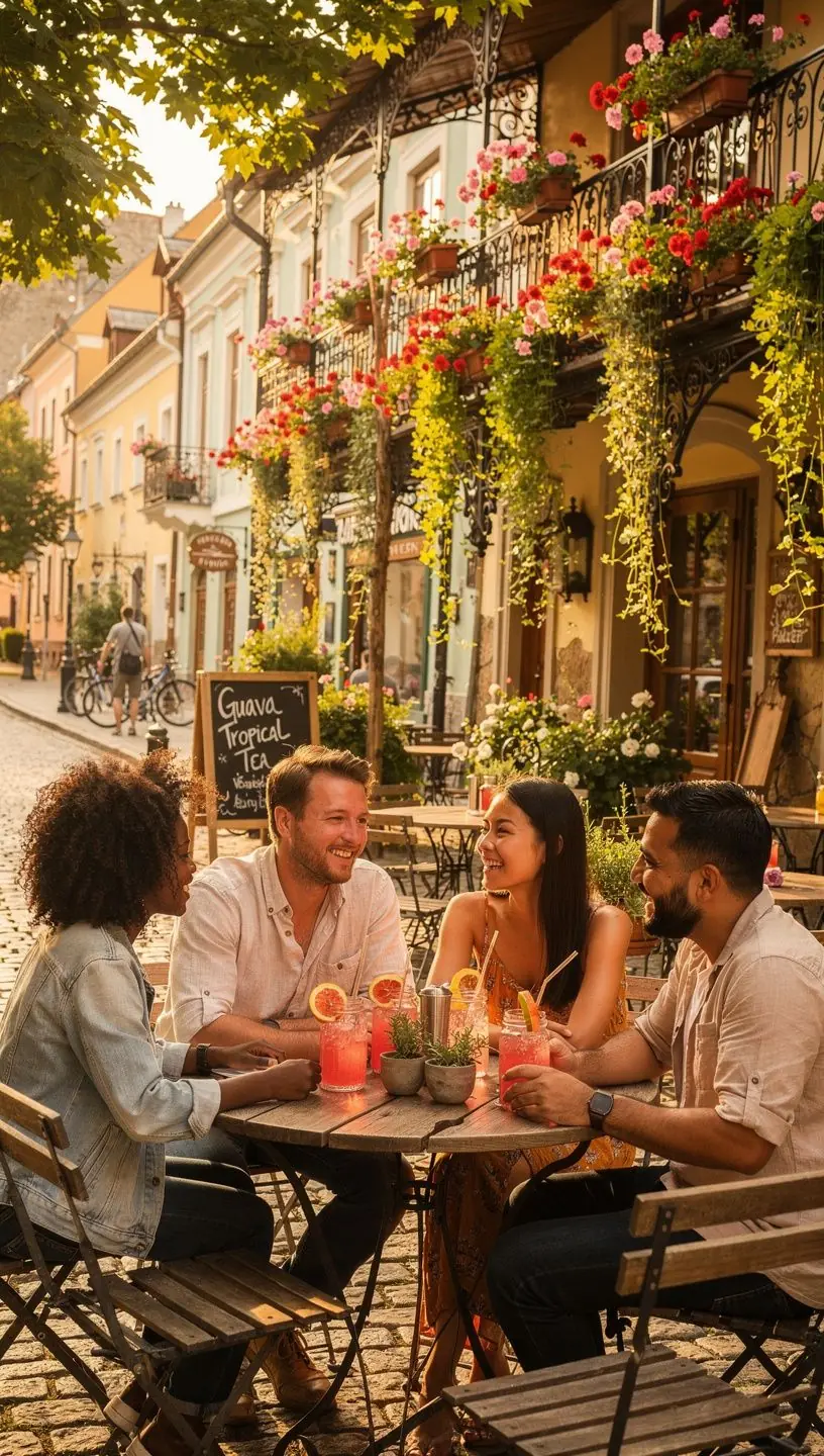 Svieže tropické ovocie a bylinky na servírovacom tanieri